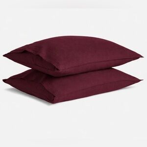 BROOKLINEN SINGLE STANDARD PILLOWCASE 100% LINEN BURGUNDY